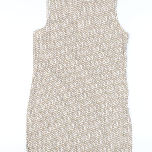 Marks and Spencer Women’s Geometric Brown Dress - Size 12