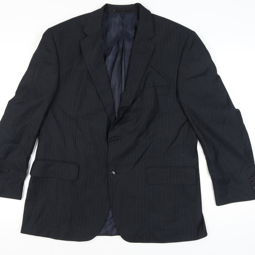 Vaughan Davies Men's Blue Striped Blazer, Size 42S Excellent