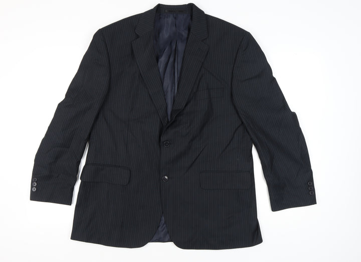 Vaughan Davies Men's Blue Striped Blazer, Size 42S Excellent