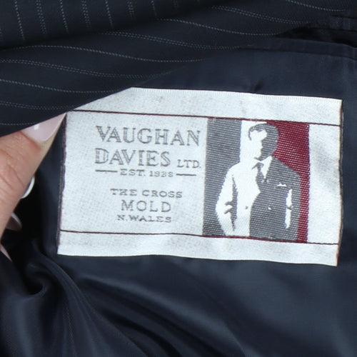 Vaughan Davies Men's Blue Striped Blazer, Size 42S Excellent