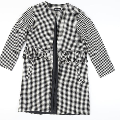PrettyLittleThing Women's Black Check Coat Size 6