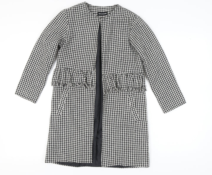 PrettyLittleThing Women's Black Check Coat Size 6