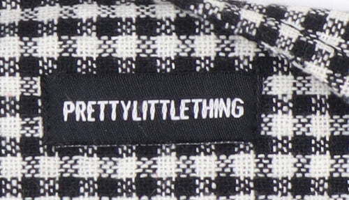 PrettyLittleThing Women's Black Check Coat Size 6