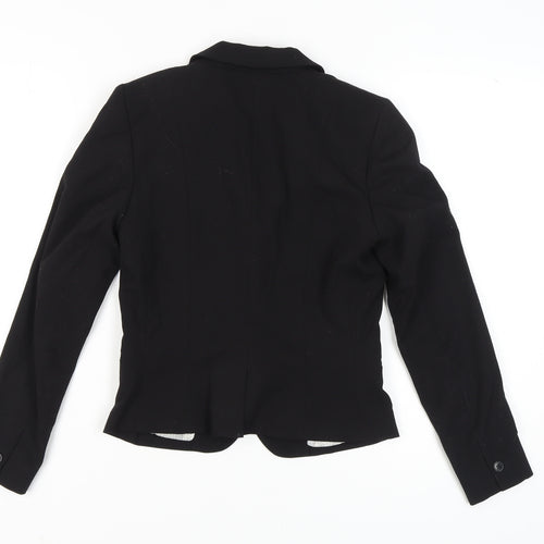 H&M Women's Black Blazer Size 6 Regular Notched
