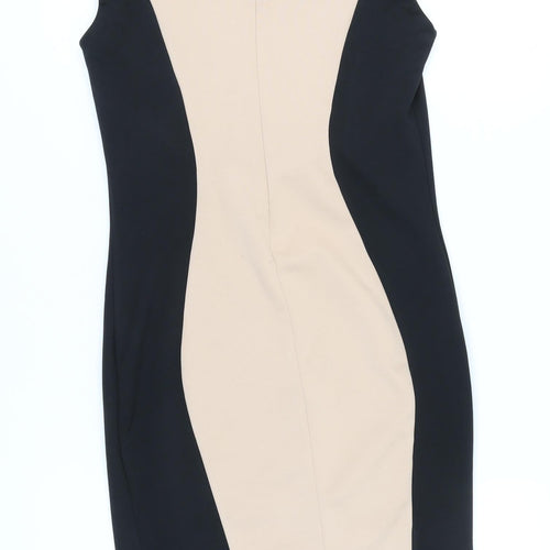 Amy Childs Collection Women's Black Beige Bodycon Dress 10