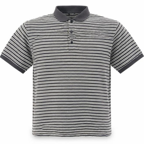 Zantos Men's Black Striped Polo Shirt L Cotton