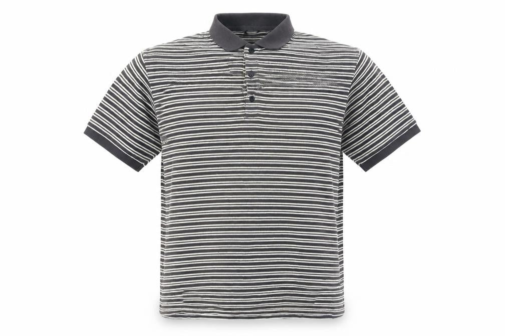 Zantos Men's Black Striped Polo Shirt L Cotton