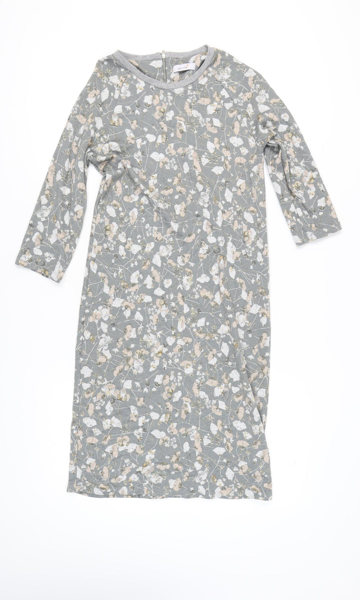 Marks and Spencer Grey Floral Women's Dress Size 10