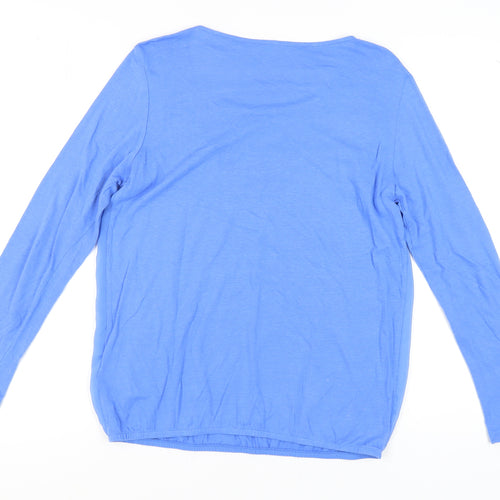 Tom Tailor Women's Blue Long Sleeve Scoop Neck Top