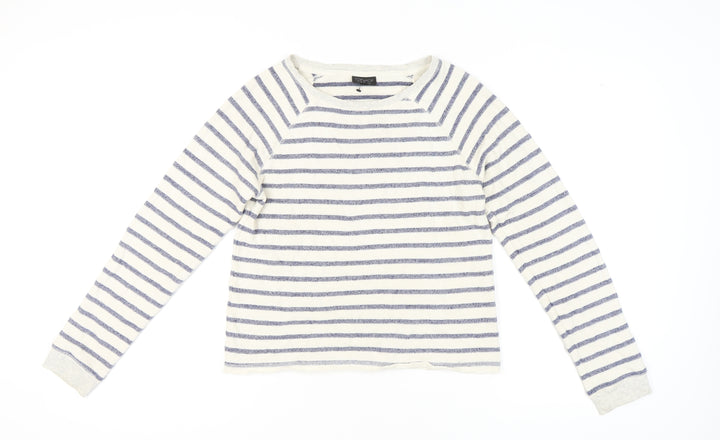 Topshop Women Ivory Striped Sweatshirt Size 10 Pullover