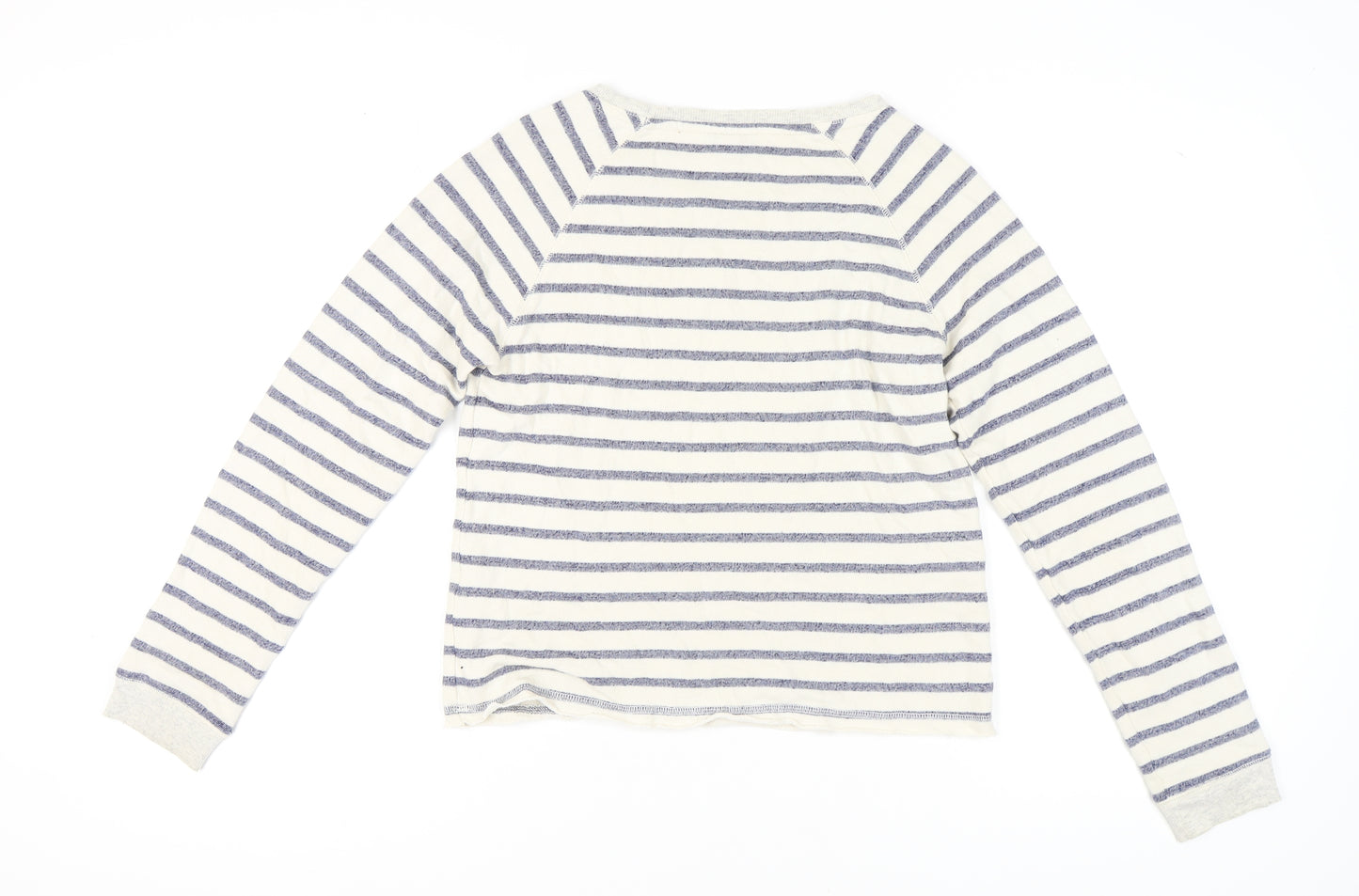 Topshop Women Ivory Striped Sweatshirt Size 10 Pullover