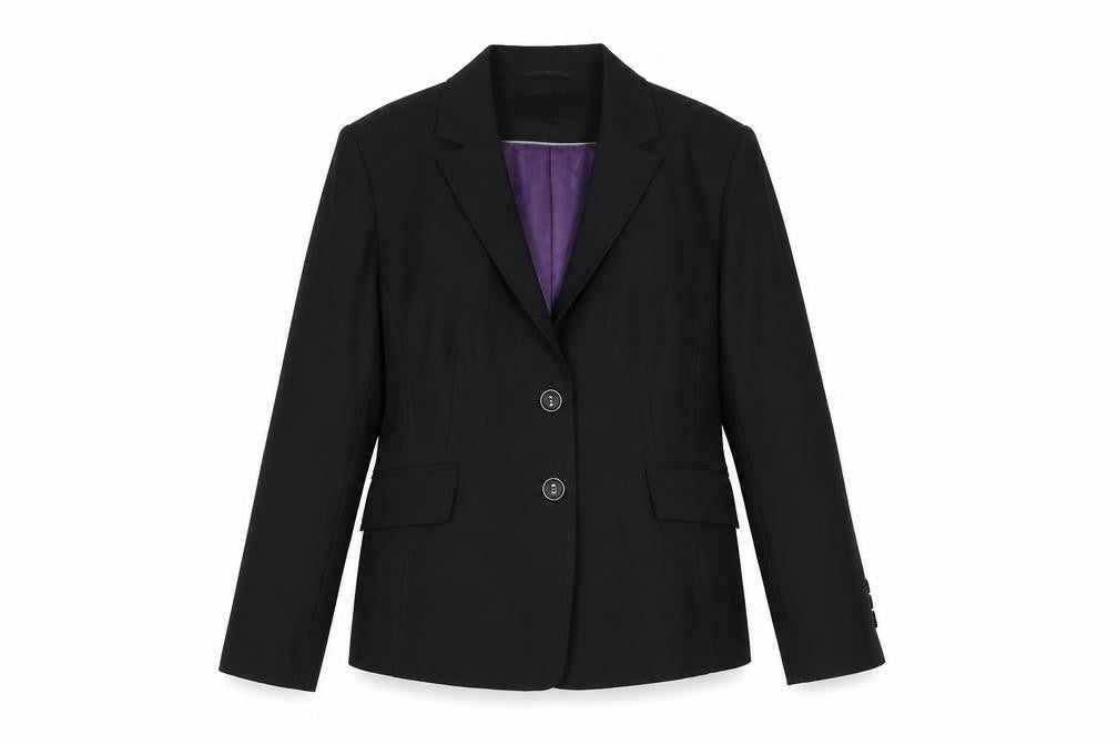 Front view of Autonomy Women's Black Blazer, size 16, Regular Fit