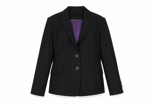 Front view of Autonomy Women's Black Blazer, size 16, Regular Fit