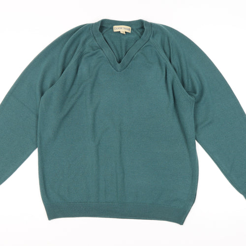 Country Trader Men's Green M V-Neck Pullover Jumper
