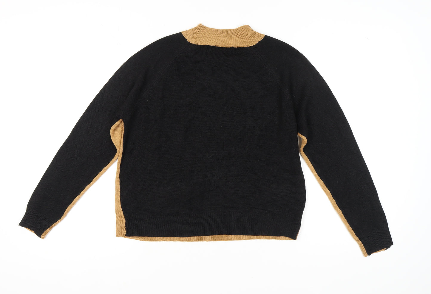 Brave Soul Women's Beige Black Knit Pullover Jumper M