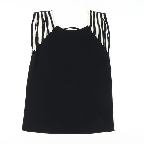 Casamia Women's Black Striped Sleeveless Knit Top M