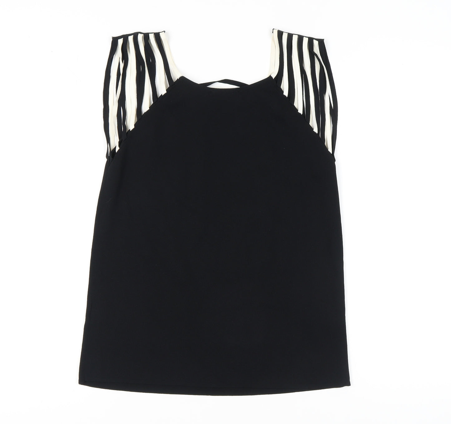 Casamia Women's Black Striped Sleeveless Knit Top M