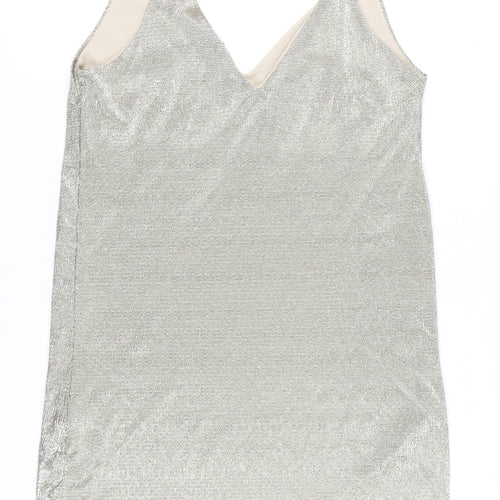 River Island Women's Silver Slip Dress Size 10