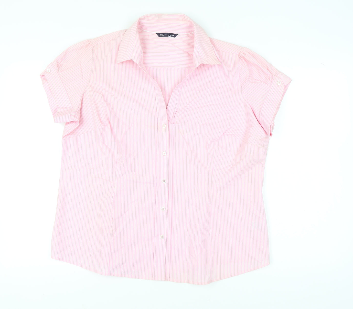 Marks and Spencer Women’s Pink Button-Up Shirt Size 20