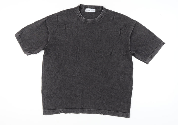 Bershka Unisex Grey Jersey T-Shirt, Size 12, Casual Style