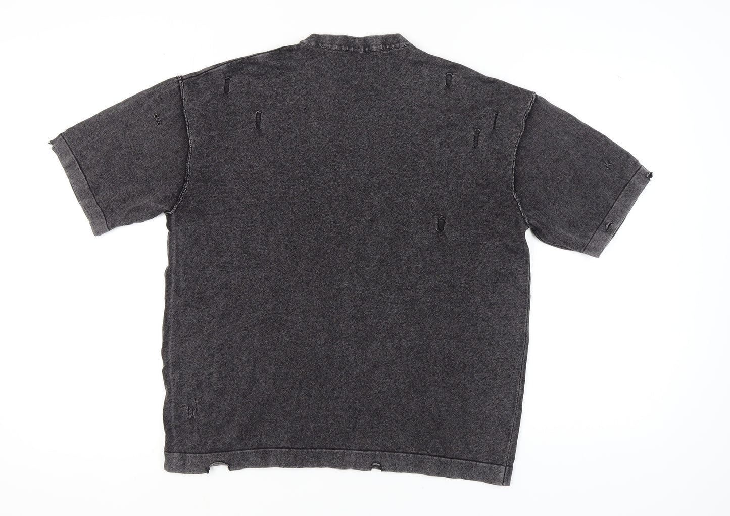 Bershka Unisex Grey Jersey T-Shirt, Size 12, Casual Style