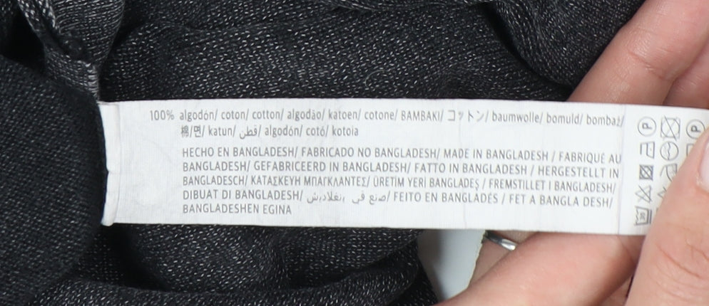 Bershka Unisex Grey Jersey T-Shirt, Size 12, Casual Style