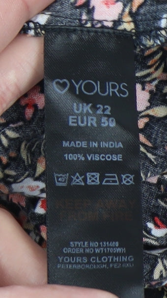 Yours Women's Plus Size Floral Dress Size 22 Multicoloured