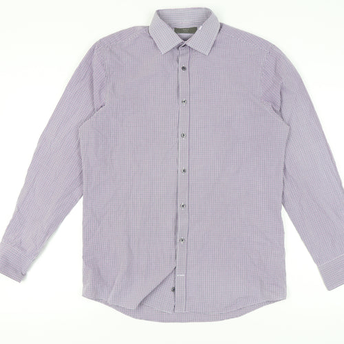 Marks and Spencer Men's Multicoloured Check Shirt, Size 15