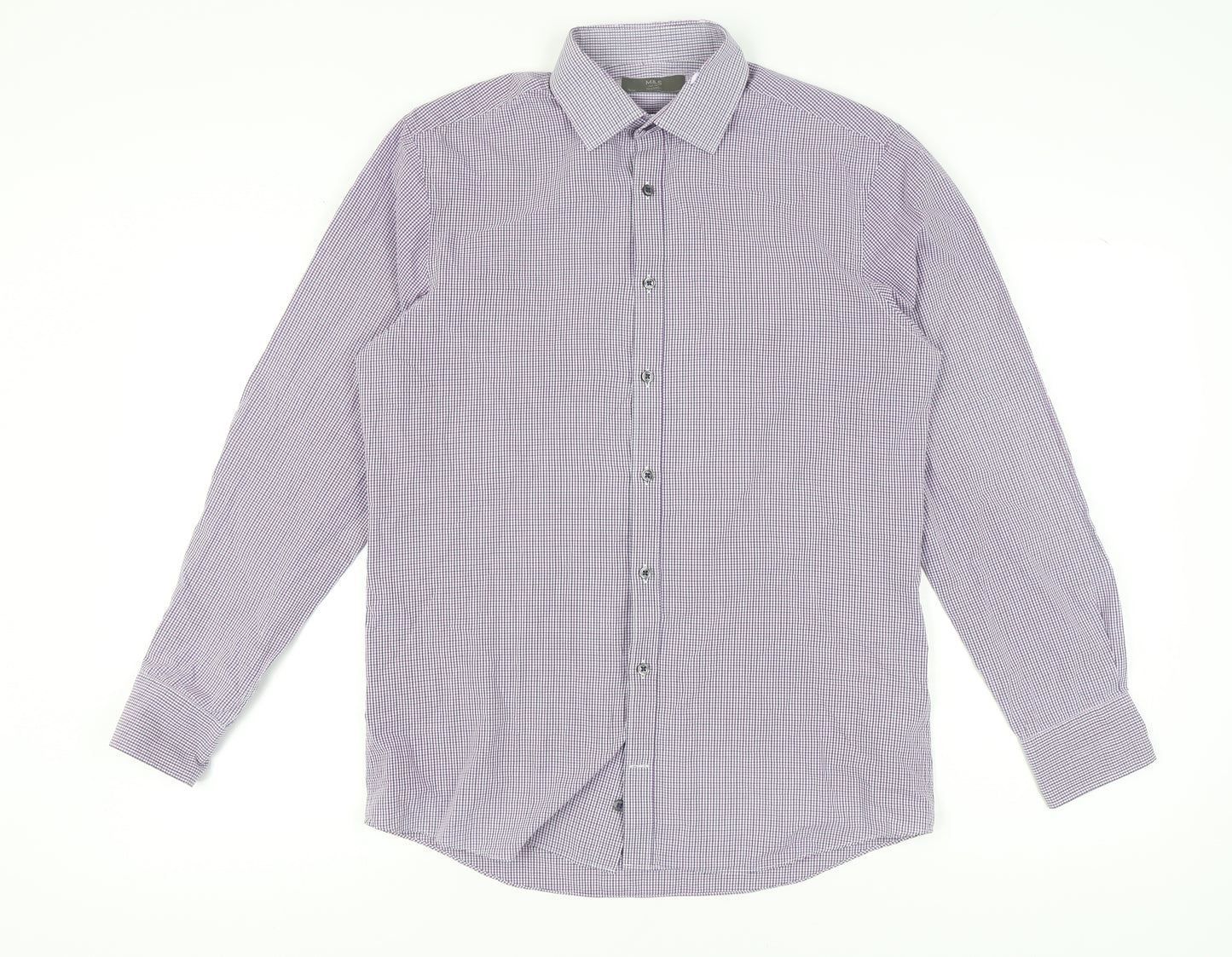 Marks and Spencer Men's Multicoloured Check Shirt, Size 15