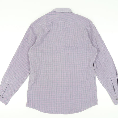 Marks and Spencer Men's Multicoloured Check Shirt, Size 15
