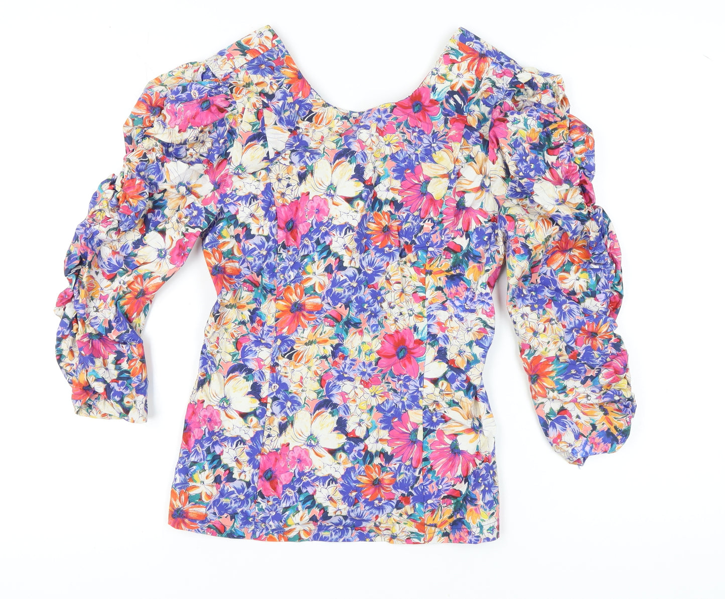 Zara Women's Multicoloured Floral Tunic Blouse M