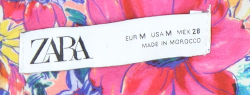 Zara Women's Multicoloured Floral Tunic Blouse M