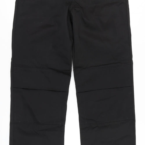Smartwear Men's Black Cargo Trousers, Size 34, Regular Fit
