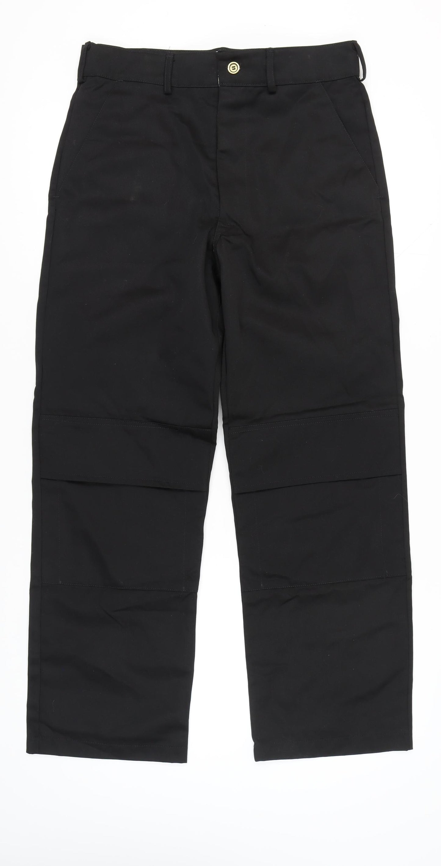 Smartwear Men's Black Cargo Trousers, Size 34, Regular Fit