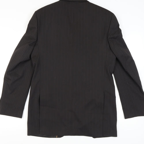 Next Men's Black Striped Blazer 40L Long Jacket