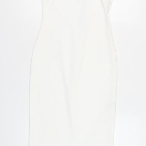 Zara Women's White Sleeveless Dress - Size S