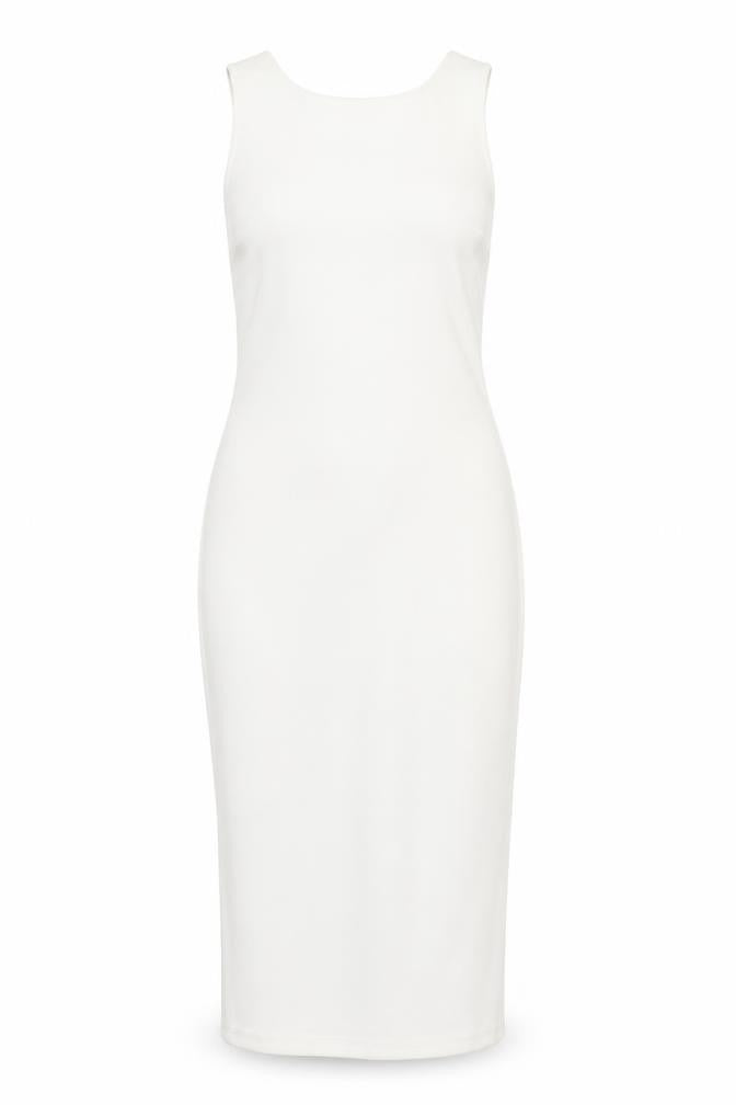 Front view of Zara Women's White Sleeveless Dress -, size S