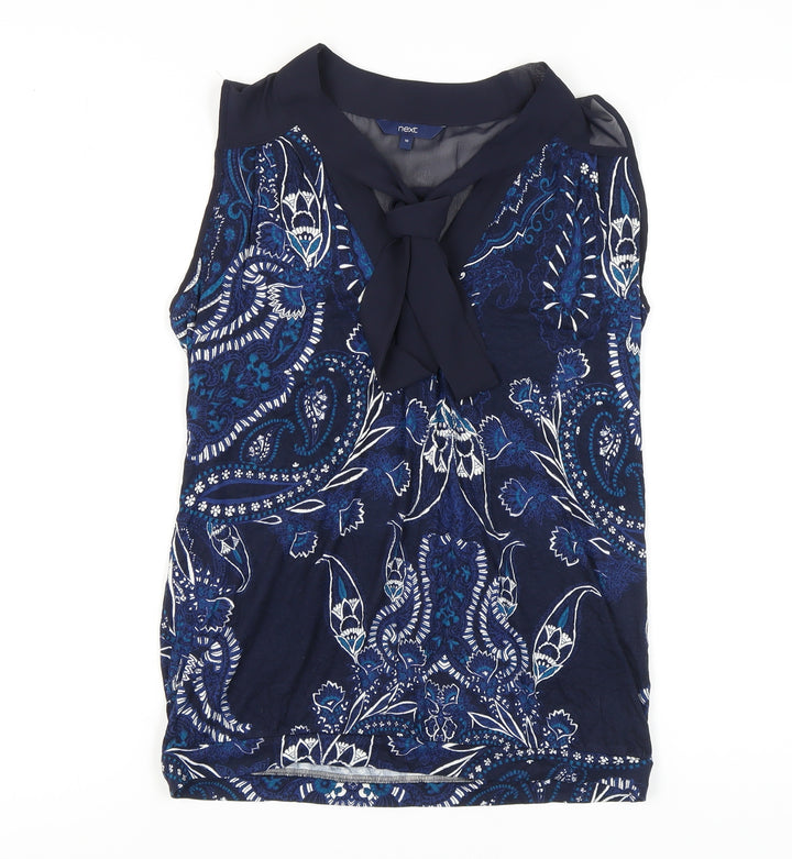 Next Women's Blue Paisley Tunic Blouse Size 10