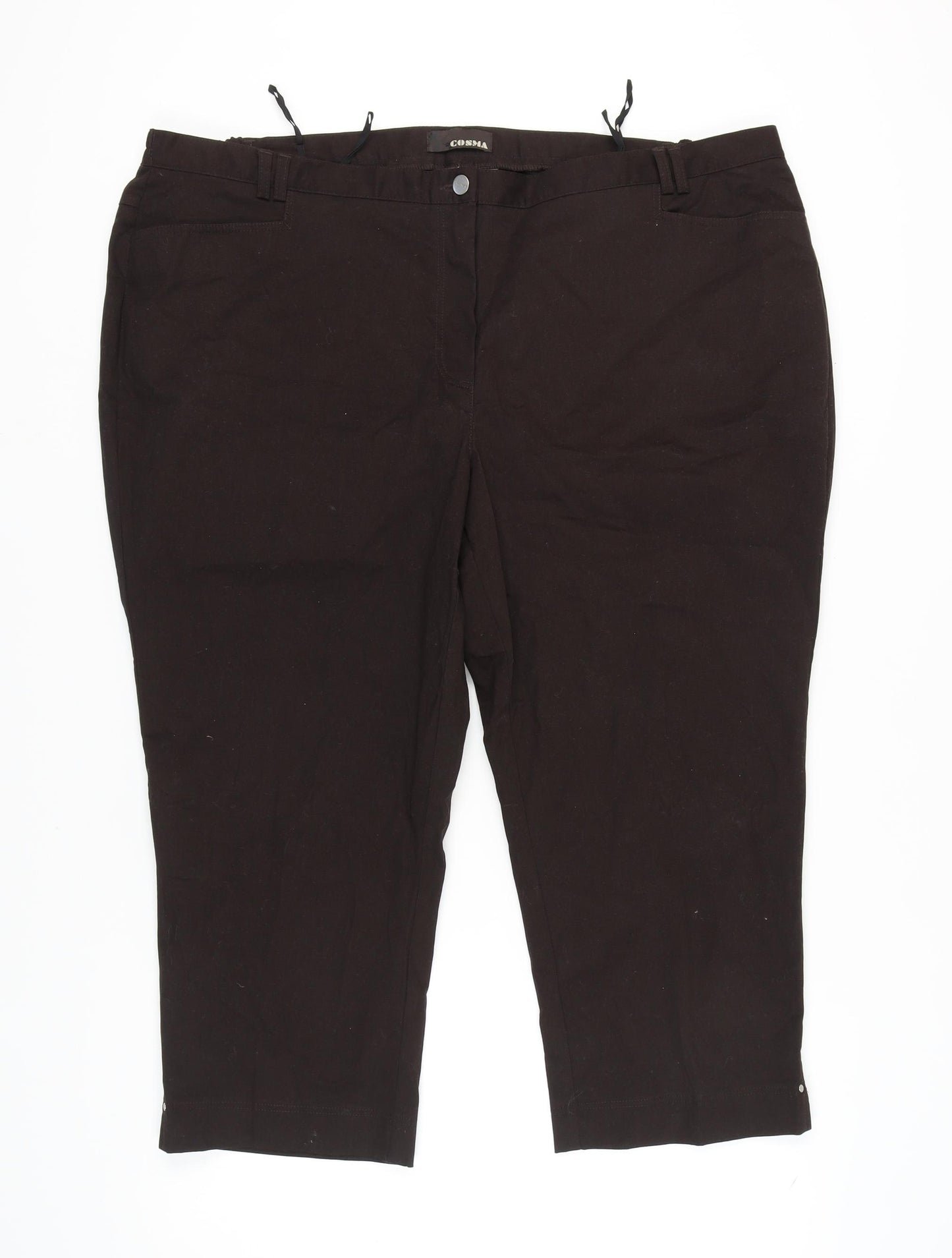 COSMA Women's Black Trousers, Size 28 - Classic Style
