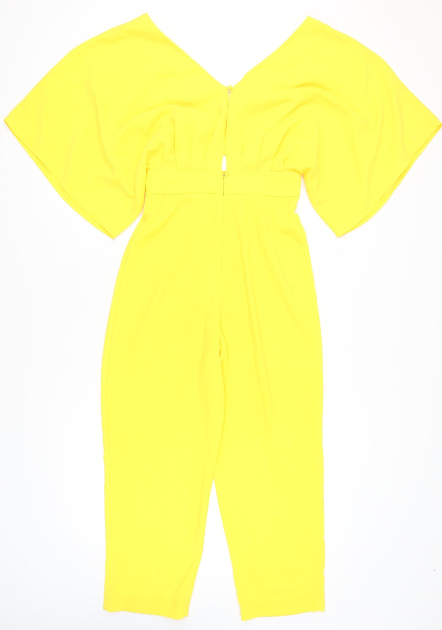 ASOS Women's Yellow Jumpsuit, Size 8, V-Neck Flutter Sleeve