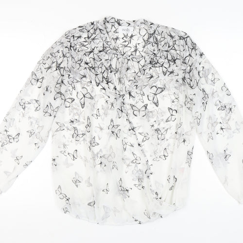 Wallis Women’s Butterfly Print Wrap Blouse Size 14