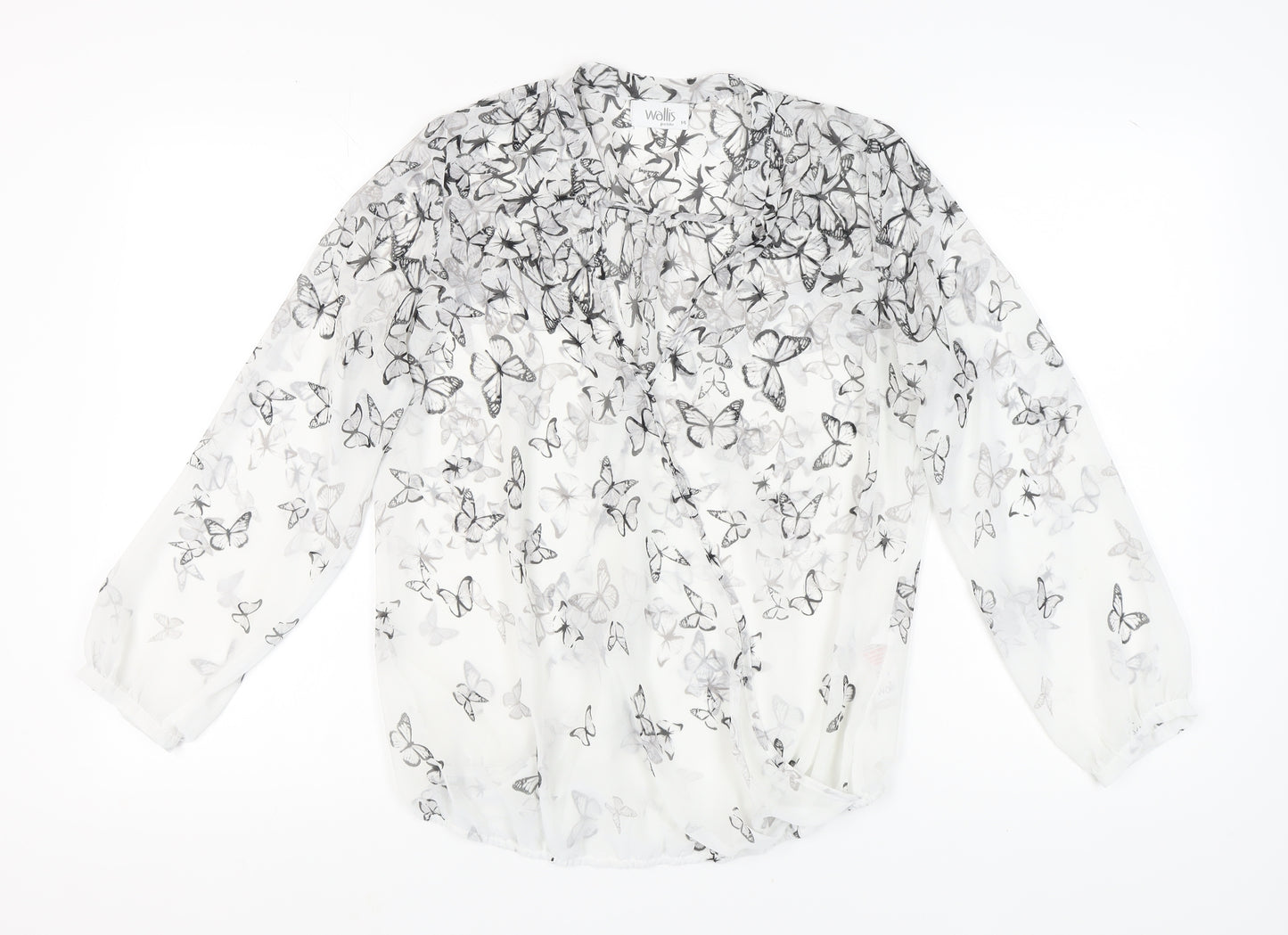 Wallis Women’s Butterfly Print Wrap Blouse Size 14