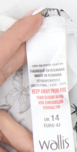 Wallis Women’s Butterfly Print Wrap Blouse Size 14