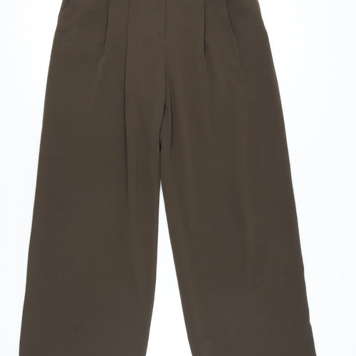 H&M Women's Brown Wide-Leg Trousers, Size 12