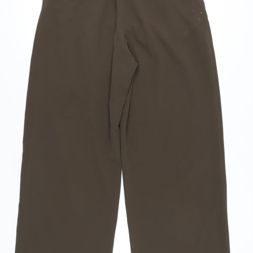 H&M Women's Brown Wide-Leg Trousers, Size 12
