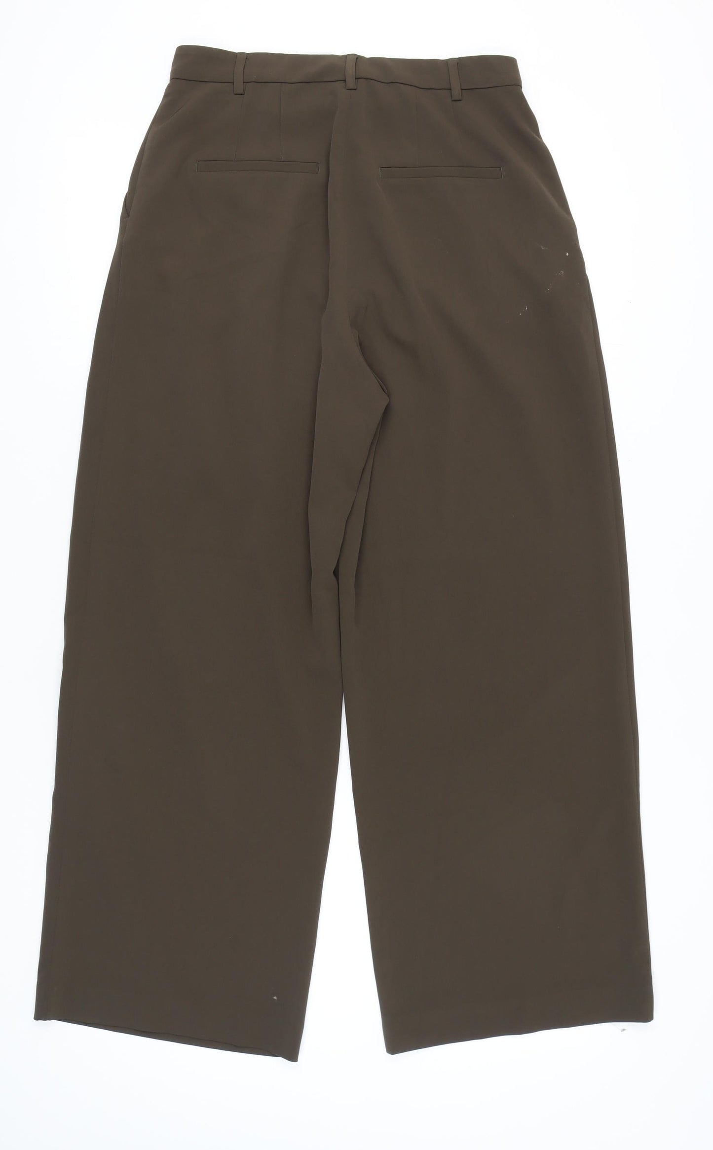 H&M Women's Brown Wide-Leg Trousers, Size 12