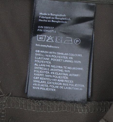 H&M Women's Brown Wide-Leg Trousers, Size 12