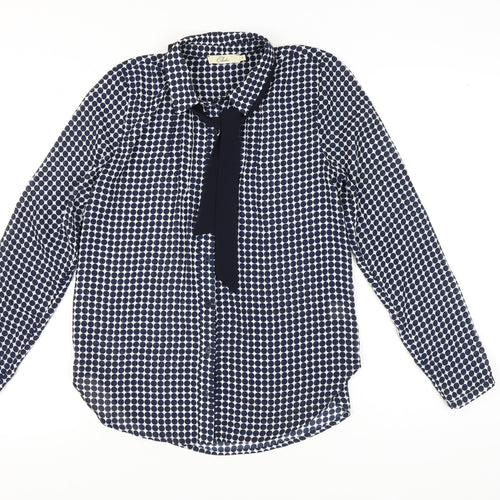 Elodie Women's Blue Polka Dot Long Sleeve Blouse