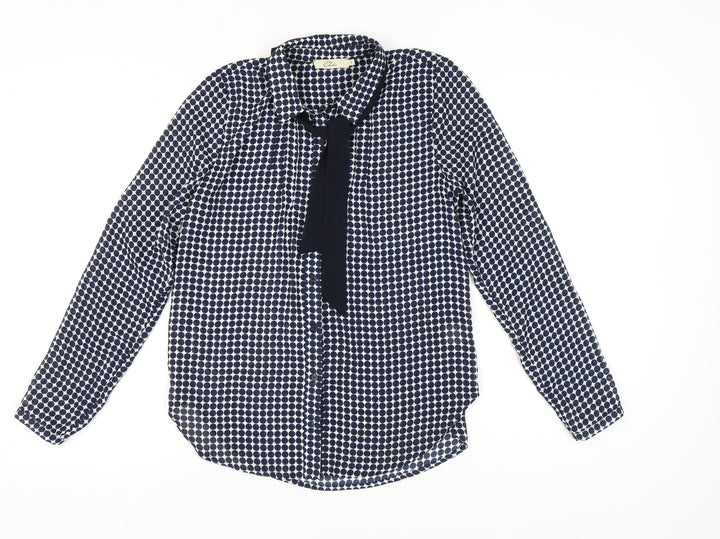 Elodie Women's Blue Polka Dot Long Sleeve Blouse