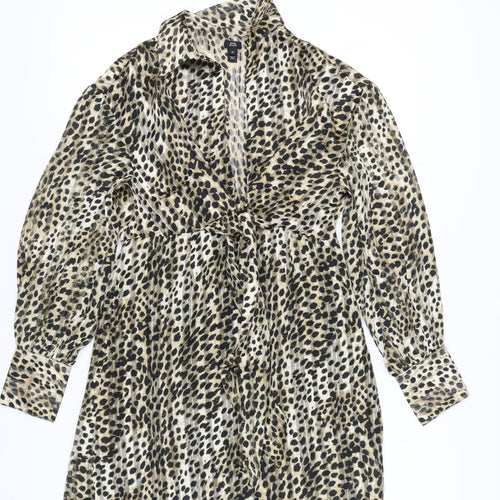 River Island Women's Multicoloured Animal Print Shirt Dress
